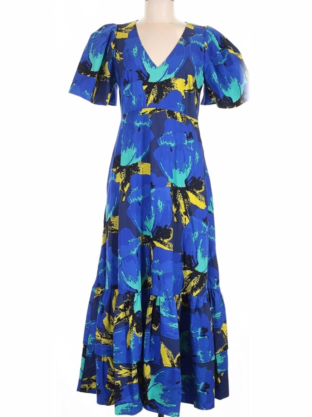 NWT Christopher John Rogers x Target Blue Floral Maxi Dress w/ Pockets, 10